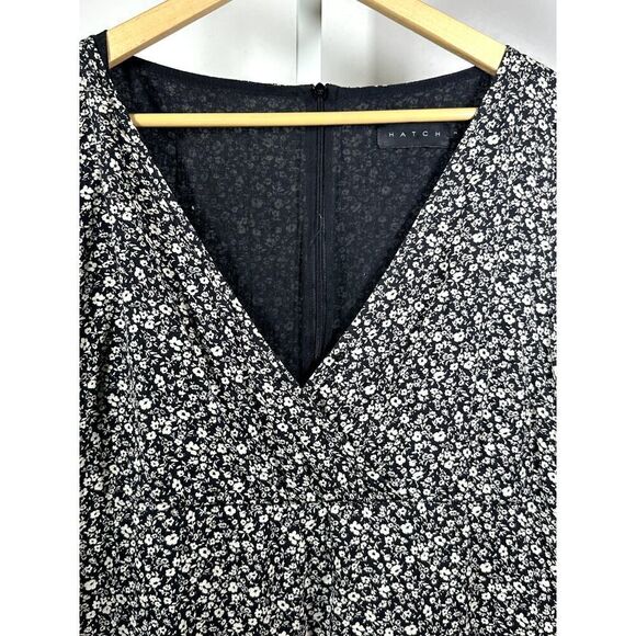 HATCH Women's Maternity Cotton Ditsy Floral Long Sleeve Jumpsuit Black Size 2 - Picture 4 of 16